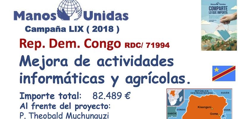 Parroquias de la Vicar&iacute;a I financian un proyecto de Manos Unidas en la Rep&uacute;blica Democr&aacute;tica del Congo