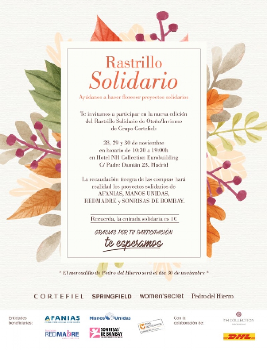 Rastrillo solidario de Cortefiel a beneficio de Manos Unidas