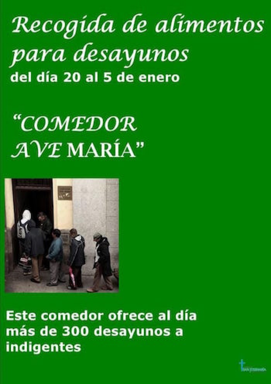 Recogida de alimentos para el comedor Ave Mar&iacute;a en la parroquia San Josemar&iacute;a
