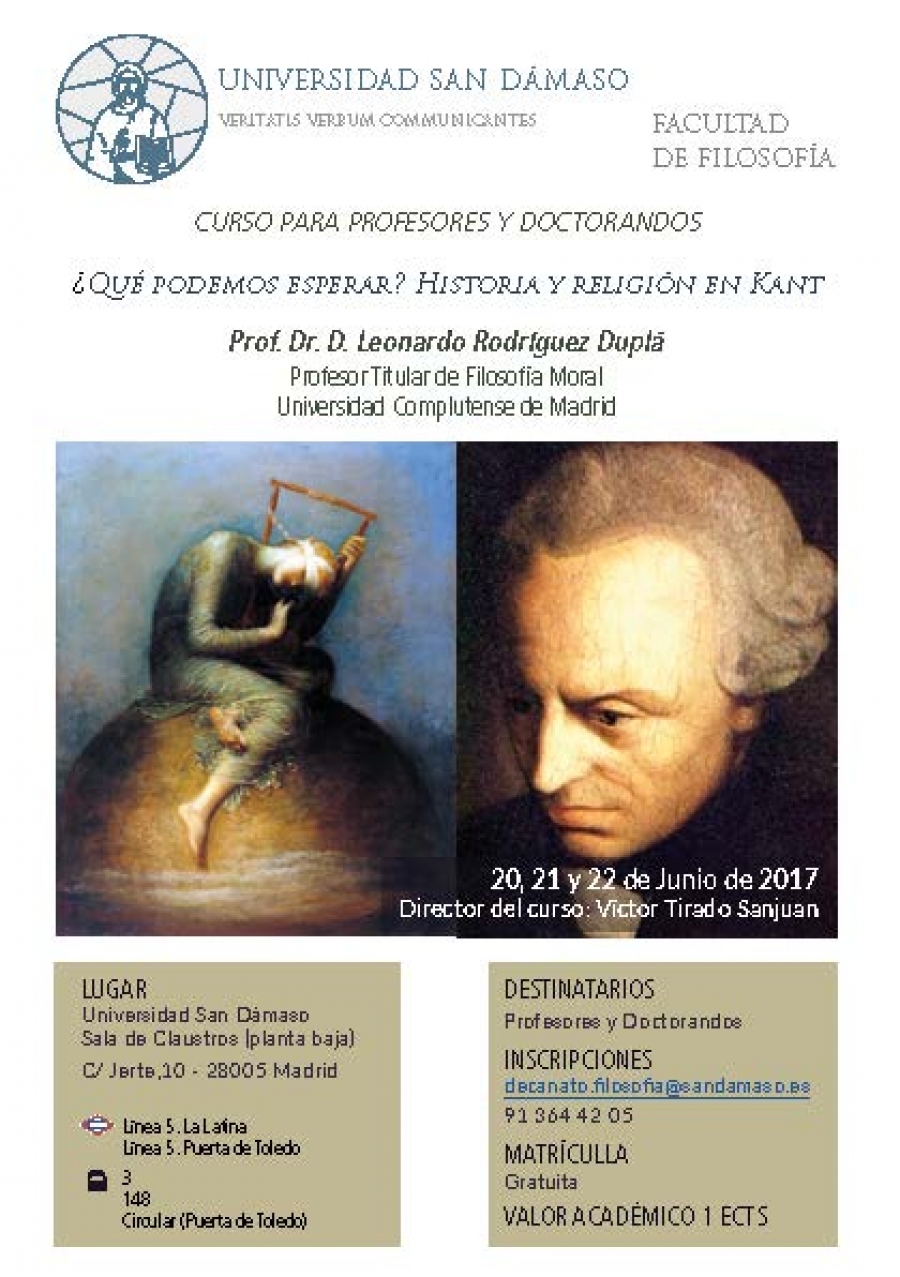 La Universidad San D&aacute;maso aborda la figura de Kant
