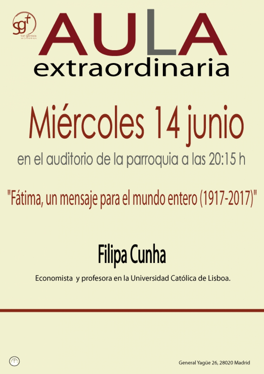 El Aula San Germ&aacute;n organiza una conferencia sobre el mensaje de F&aacute;tima