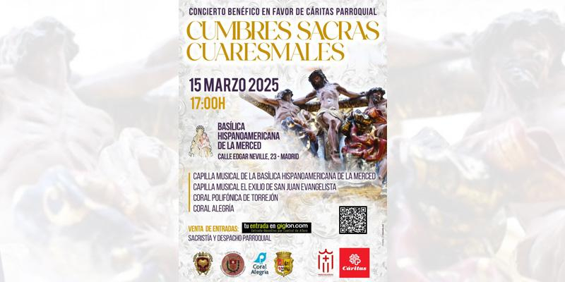 La Bas&iacute;lica Hispanoamericana de la Merced organiza un concierto cuaresmal en favor de C&aacute;ritas y los mayores en situaci&oacute;n de soledad