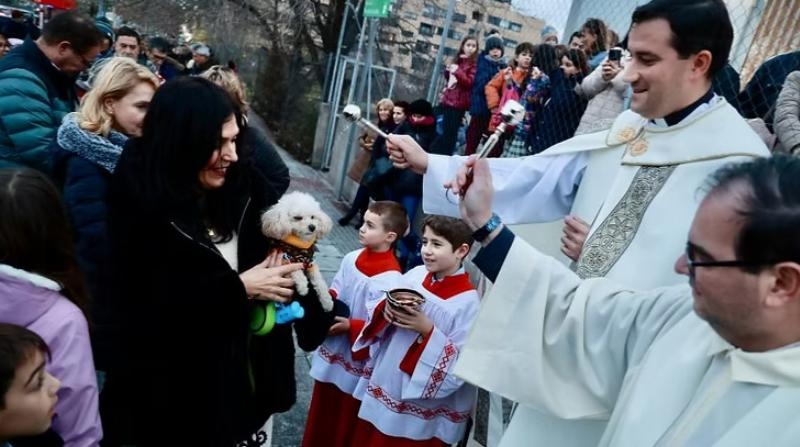 La parroquia san Juan XXIII de Alcobendas celebra la fiesta de san Ant&oacute;n con la bendici&oacute;n de animales
