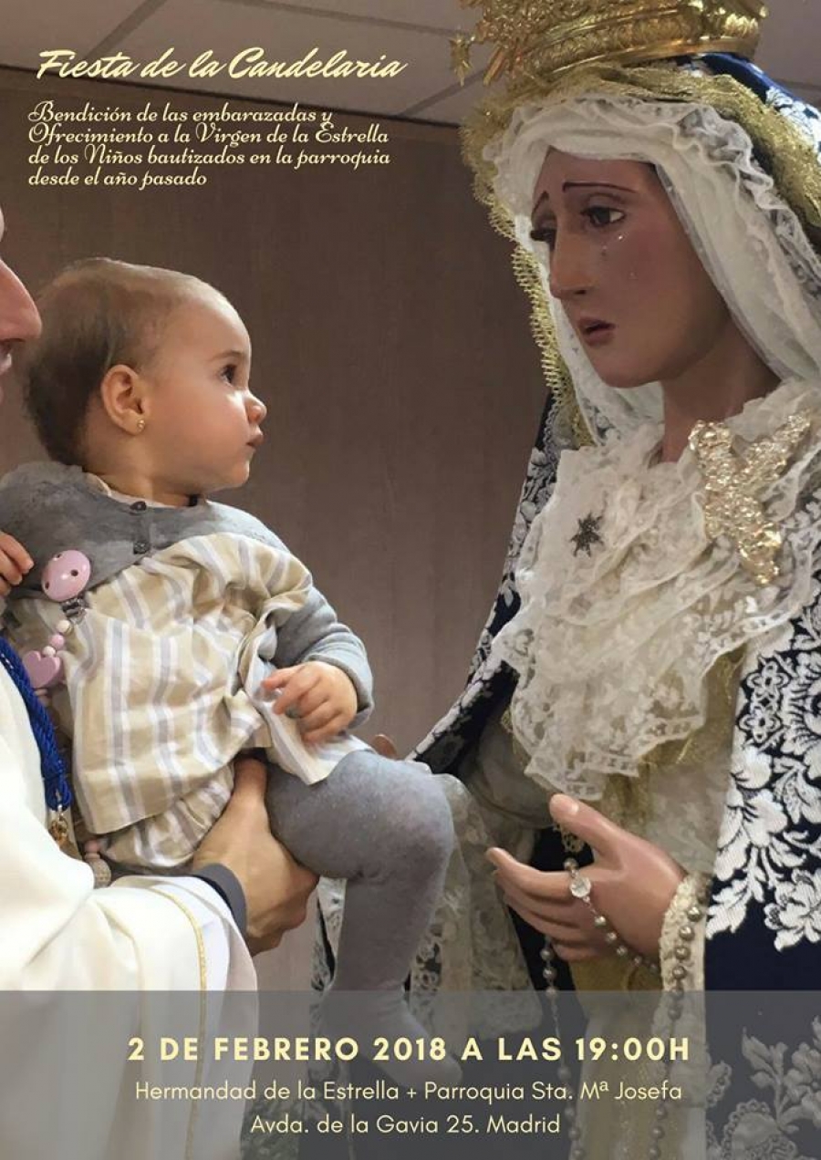 La hermandad de la Estrella celebra la fiesta de la Candelaria con bendici&oacute;n de embarazadas y presentaci&oacute;n de ni&ntilde;os