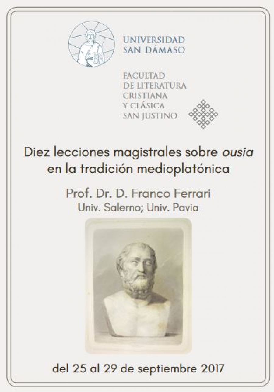 San D&aacute;maso acoge 'Diez lecciones magistrales sobre ousia en la tradici&oacute;n medioplat&oacute;nica'