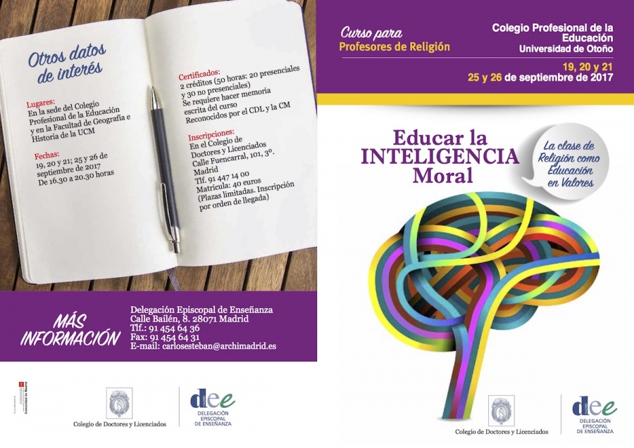 La Delegaci&oacute;n de Ense&ntilde;anza ofrece a profesores de Religi&oacute;n un curso centrado en 'Educar la Inteligencia Moral'