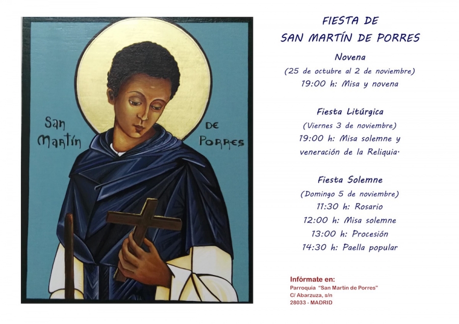 San Mart&iacute;n de Porres celebra su fiesta titular