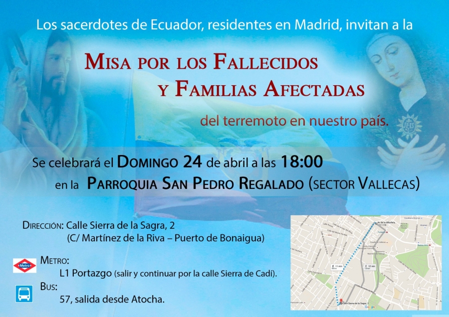 Sacerdotes ecuatorianos invitan a una Misa por los fallecidos y afectados tras el terremoto