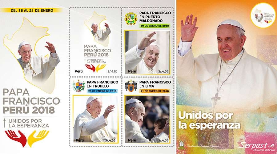 Presentan postales y estampillas conmemorativas del viaje del Papa Francisco al Perú