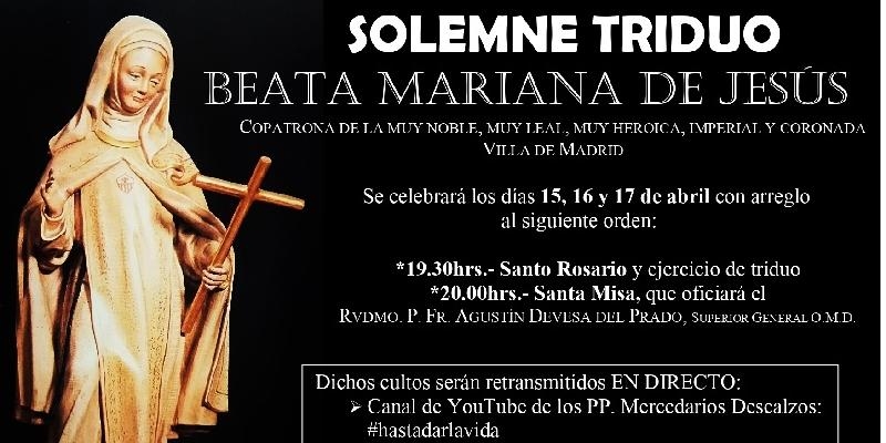 Madrid prepara con un triduo la fiesta de su copatrona la beata Mariana de Jes&uacute;s