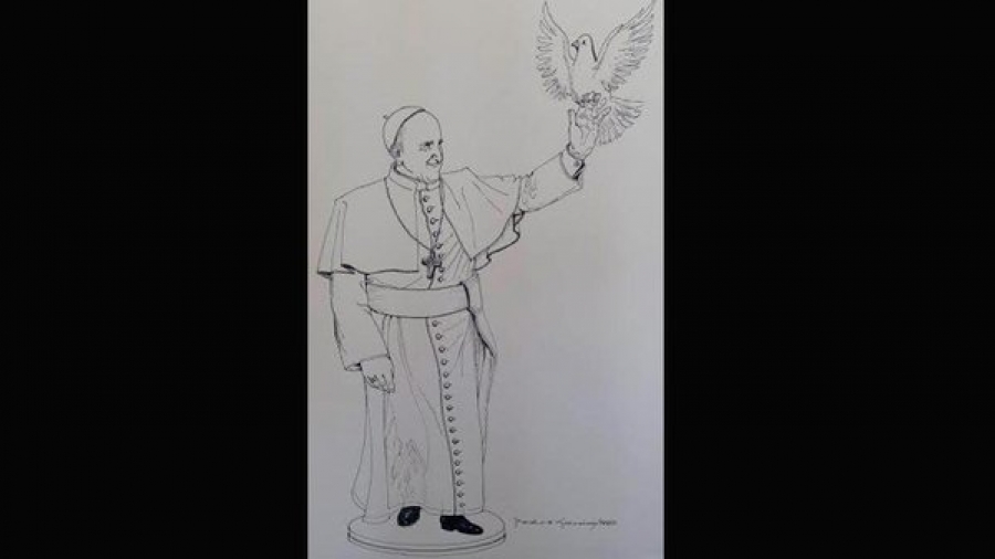 Re&uacute;nen millones de llaves para hacer estatua de bronce del Papa Francisco en M&eacute;xico