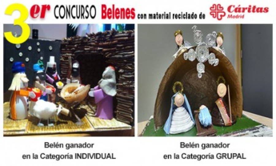 Ya hay ganadores del 3er Concurso de Belenes realizados con material reciclado de C&aacute;ritas Madrid