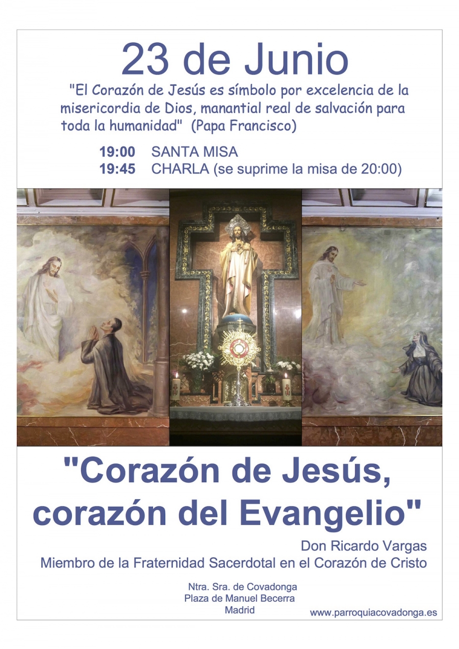 Ricardo Vargas imparte la conferencia 'Coraz&oacute;n de Jes&uacute;s, coraz&oacute;n del Evangelio' en Ntra. Sra. de Covadonga