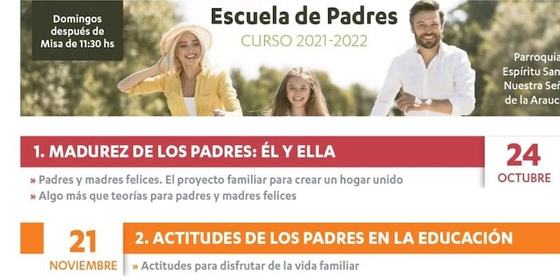 Espíritu Santo y Nuestra Señora de la Araucana ofrece una Escuela de Padres durante este curso pastoral 2021-2022
