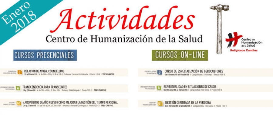 El Centro de Humanización de la Salud abre el plazo de inscripción para los cursos de enero