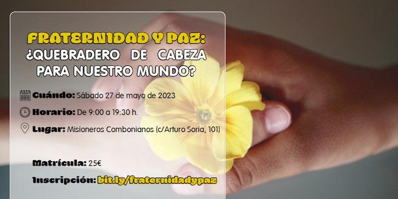 El &Aacute;rea de Misi&oacute;n y Cooperaci&oacute;n de CONFER convoca una jornada de reflexi&oacute;n con el tema 'Fraternidad y Paz'