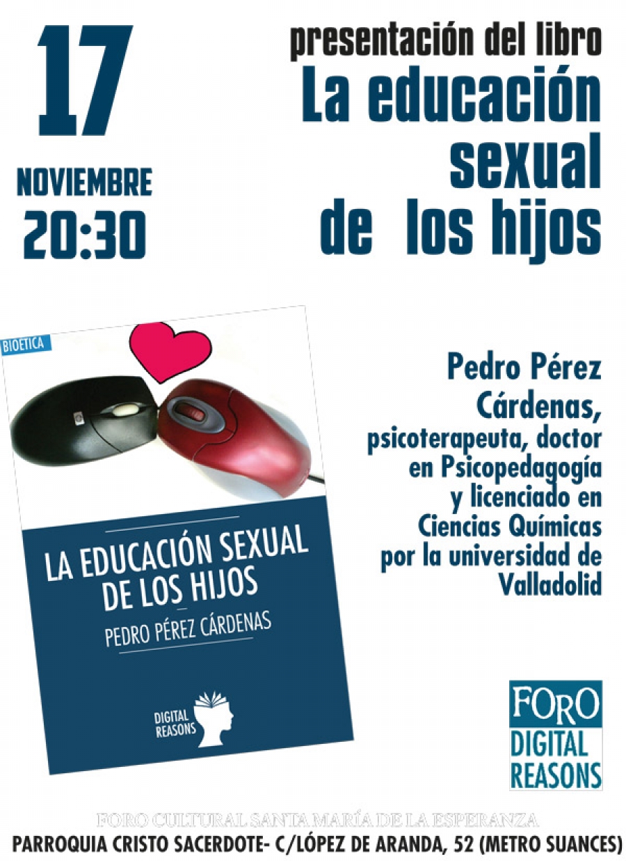 Pedro P&eacute;rez presenta el libro 'La educaci&oacute;n sexual de los hijos'