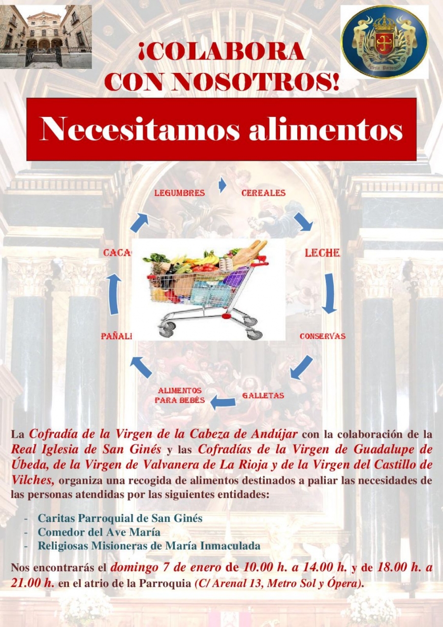 San Gin&eacute;s organiza una campa&ntilde;a de recogida de alimentos