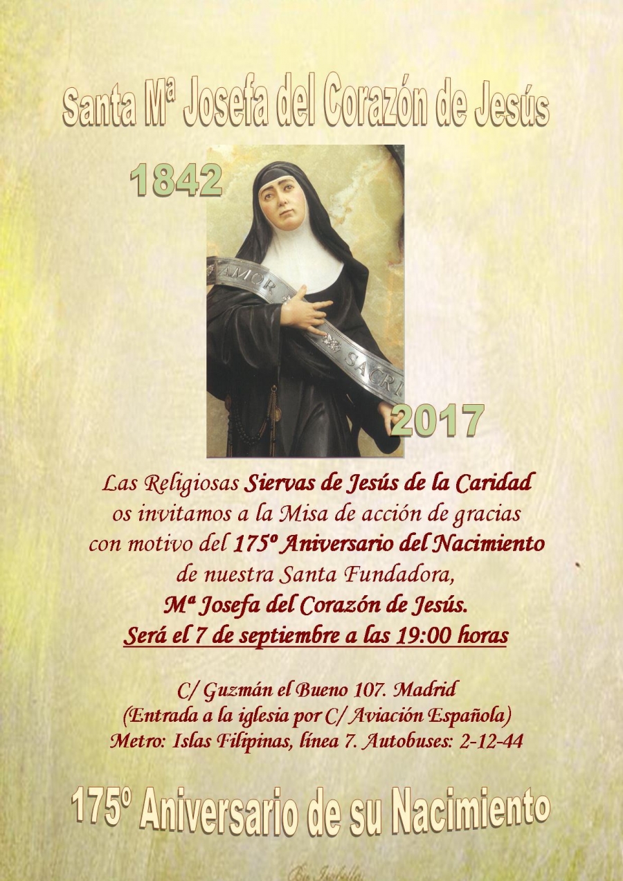 Las Siervas de Jes&uacute;s conmemoran el 175 aniversario del nacimiento de su fundadora