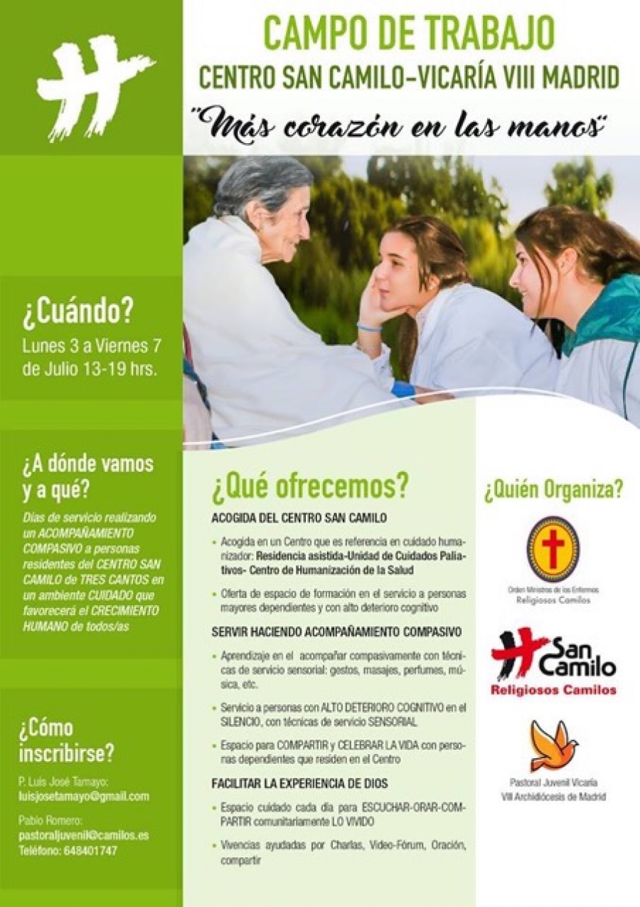 Campo de trabajo para j&oacute;venes en el Centro San Camilo de la Vicar&iacute;a VIII