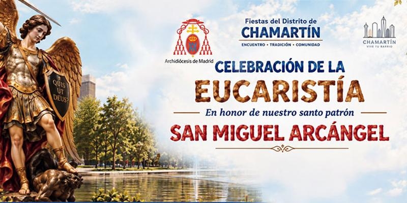 Misa en el Parque de Berl&iacute;n para celebrar a san Miguel Arc&aacute;ngel, patr&oacute;n del distrito de Chamart&iacute;n