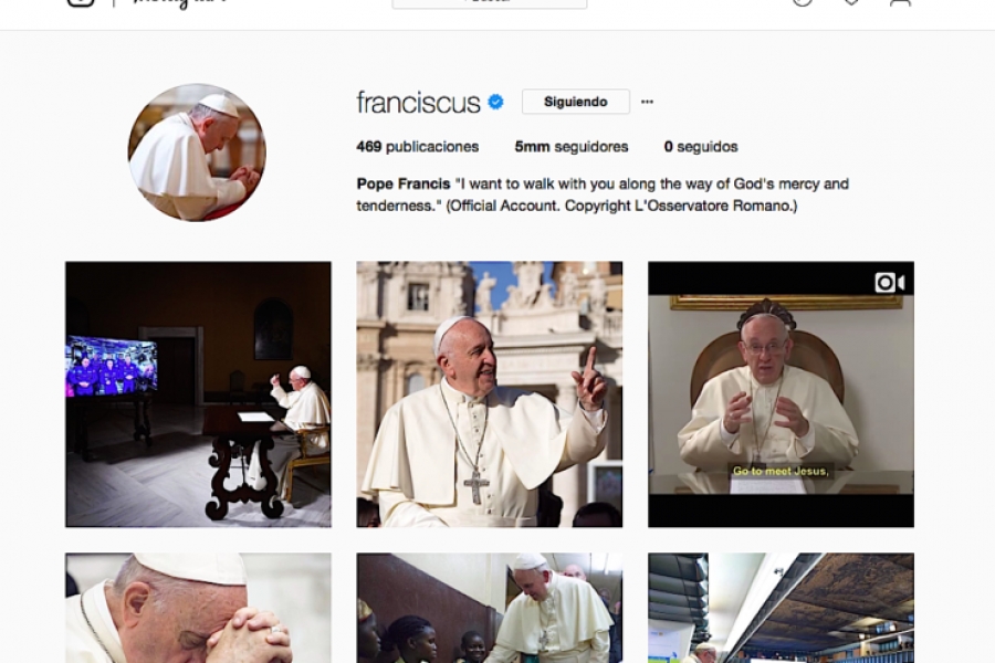 El Papa supera los 5 millones de seguidores en Instagram