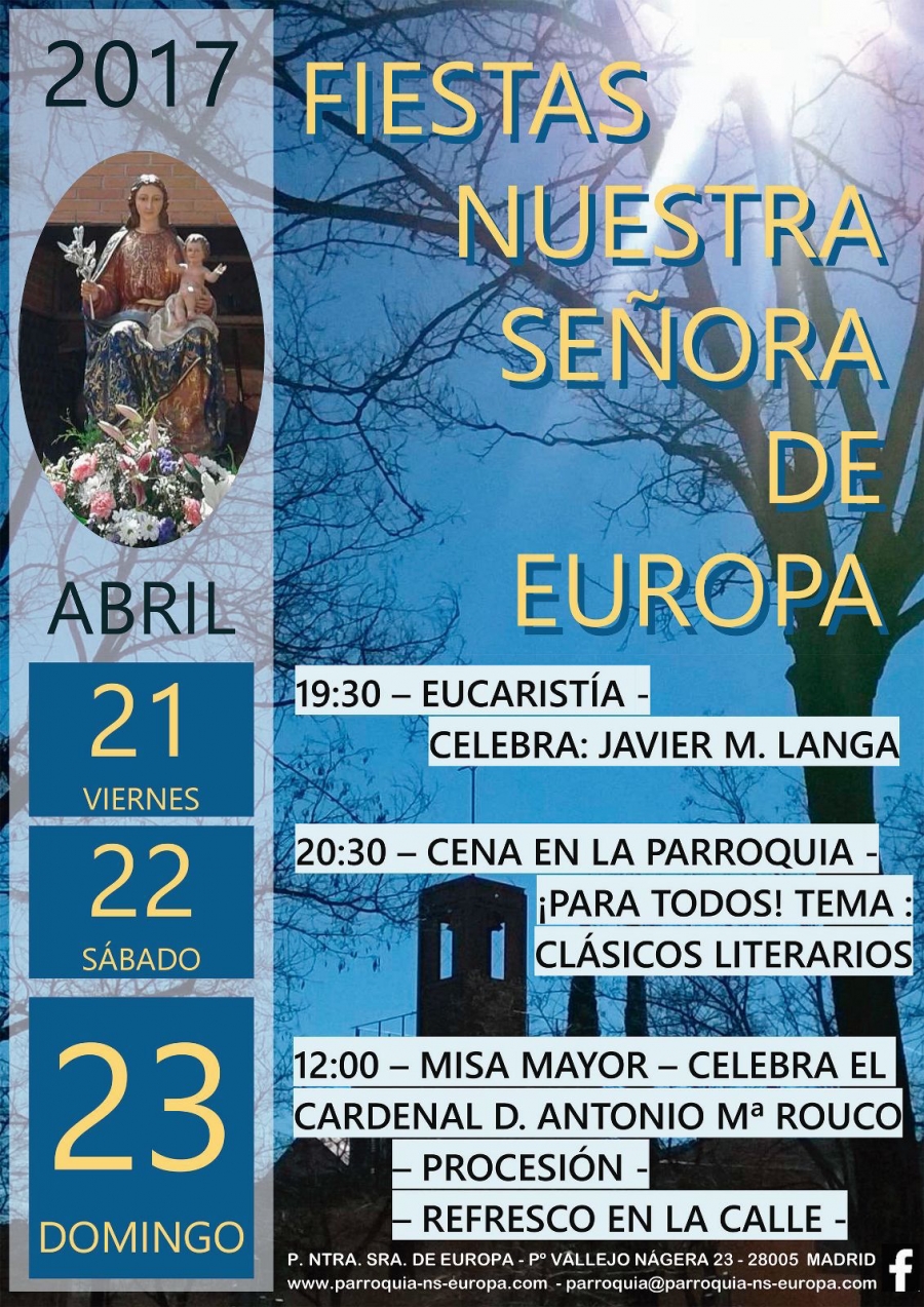 Nuestra Se&ntilde;ora de Europa celebra este fin de semana su fiesta titular