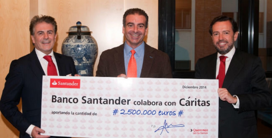Un fondo de inversi&oacute;n solidario de Banco Santander entrega 2,5 millones de euros para proyectos de C&aacute;ritas de lucha contra el hambre