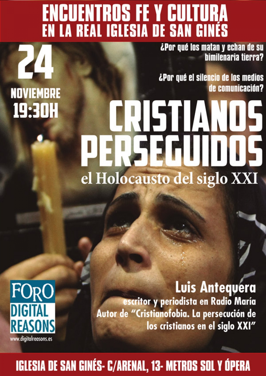 Luis Antequera habla en la parroquia de San Gin&eacute;s sobre 'Cristianos perseguidos. El Holocausto del siglo XXI'