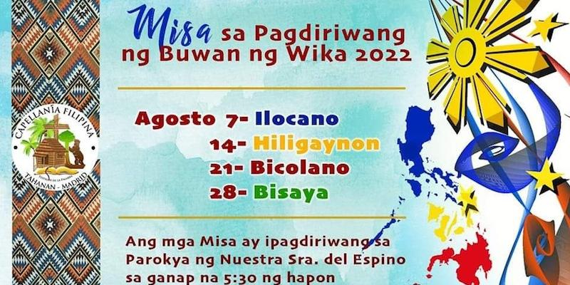 La Capellanía Filipina de Nuestra Señora del Espino ofrece en agosto Misas dominicales en diferentes dialectos