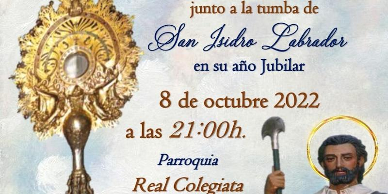 La Adoración Nocturna Española inaugura el curso en la colegiata en el marco del Año Santo de san Isidro Labrador