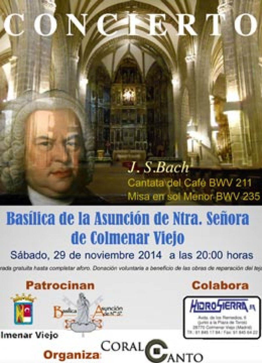 Concierto benéfico para colaborar en la financiación de la reparación del tejado de la Basílica de la Asunción, de Colmenar Viejo