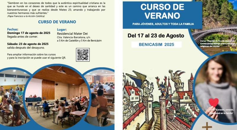 Curso de verano 2025 de Acción Católica General de Madrid para adultos, jóvenes y toda la familia en Benicasim