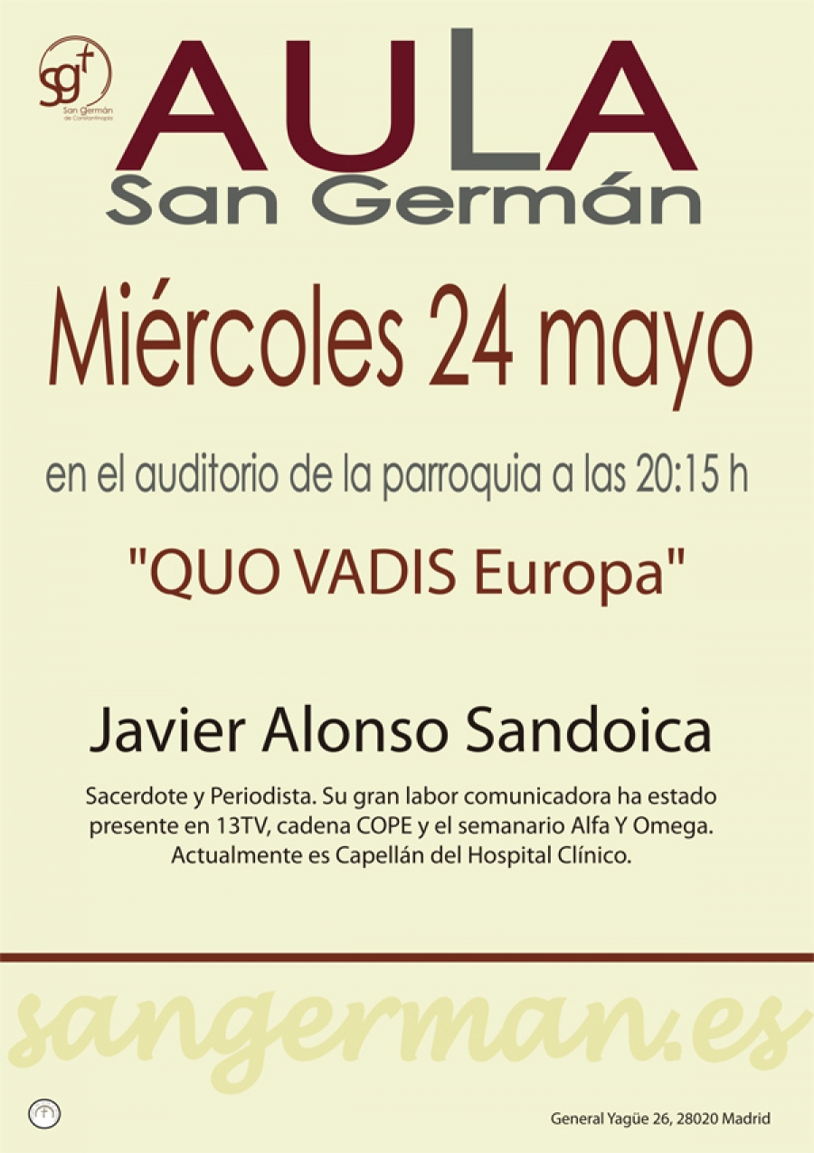 Javier Alonso Sandoica interviene en el Aula San Germ&aacute;n