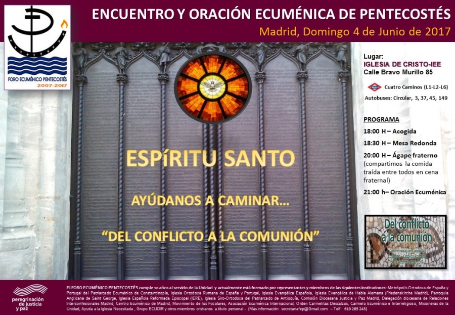 La capilla de la Iglesia de Cristo-IEE acoge el encuentro y oraci&oacute;n ecum&eacute;nica de Pentecost&eacute;s