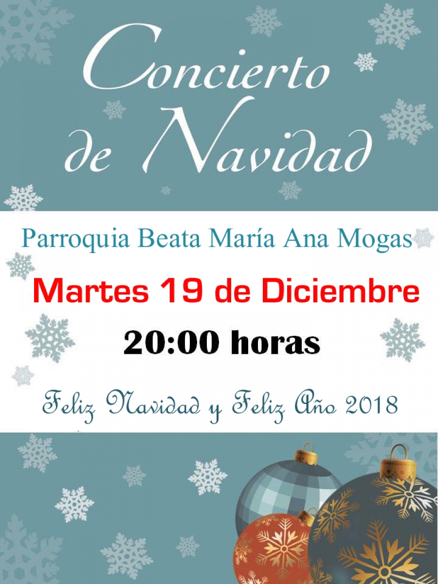 Beata Mar&iacute;a Ana Mogas programa un concierto de Navidad