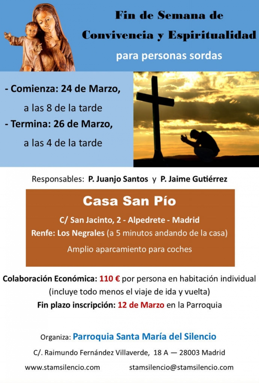 La parroquia Santa Mar&iacute;a del Silencio organiza un fin de semana de convivencia para personas sordas