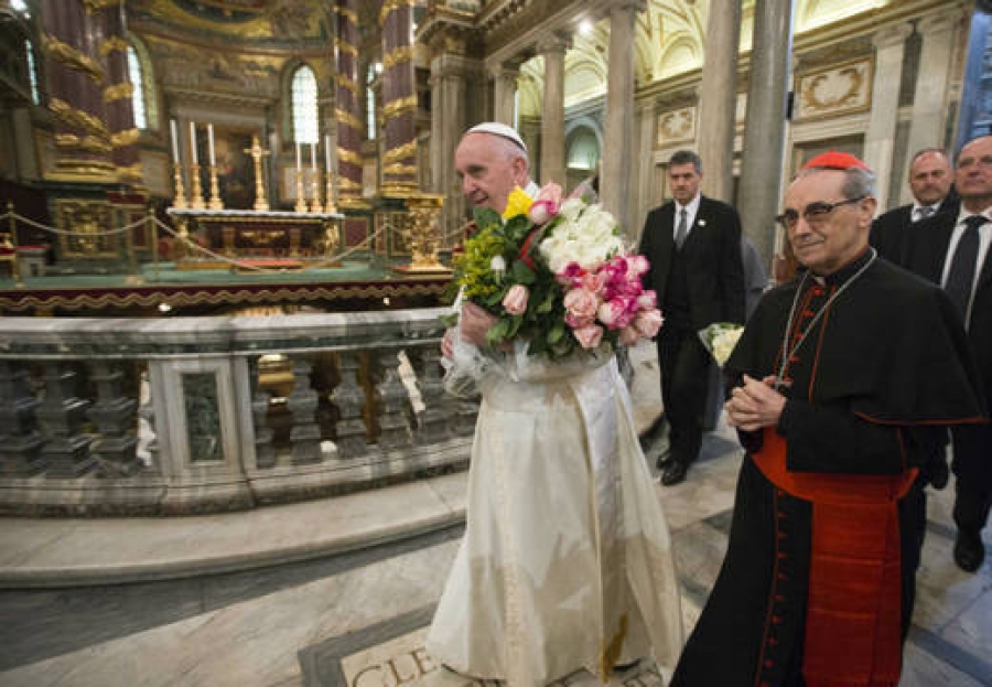 El Papa Francisco llega a Roma y da las gracias a Santa Mar&iacute;a la Mayor