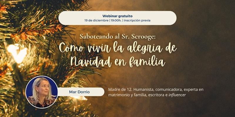 La escritora Mar Dorrio explica en un webinar cómo vivir la alegría de la Navidad en familia
