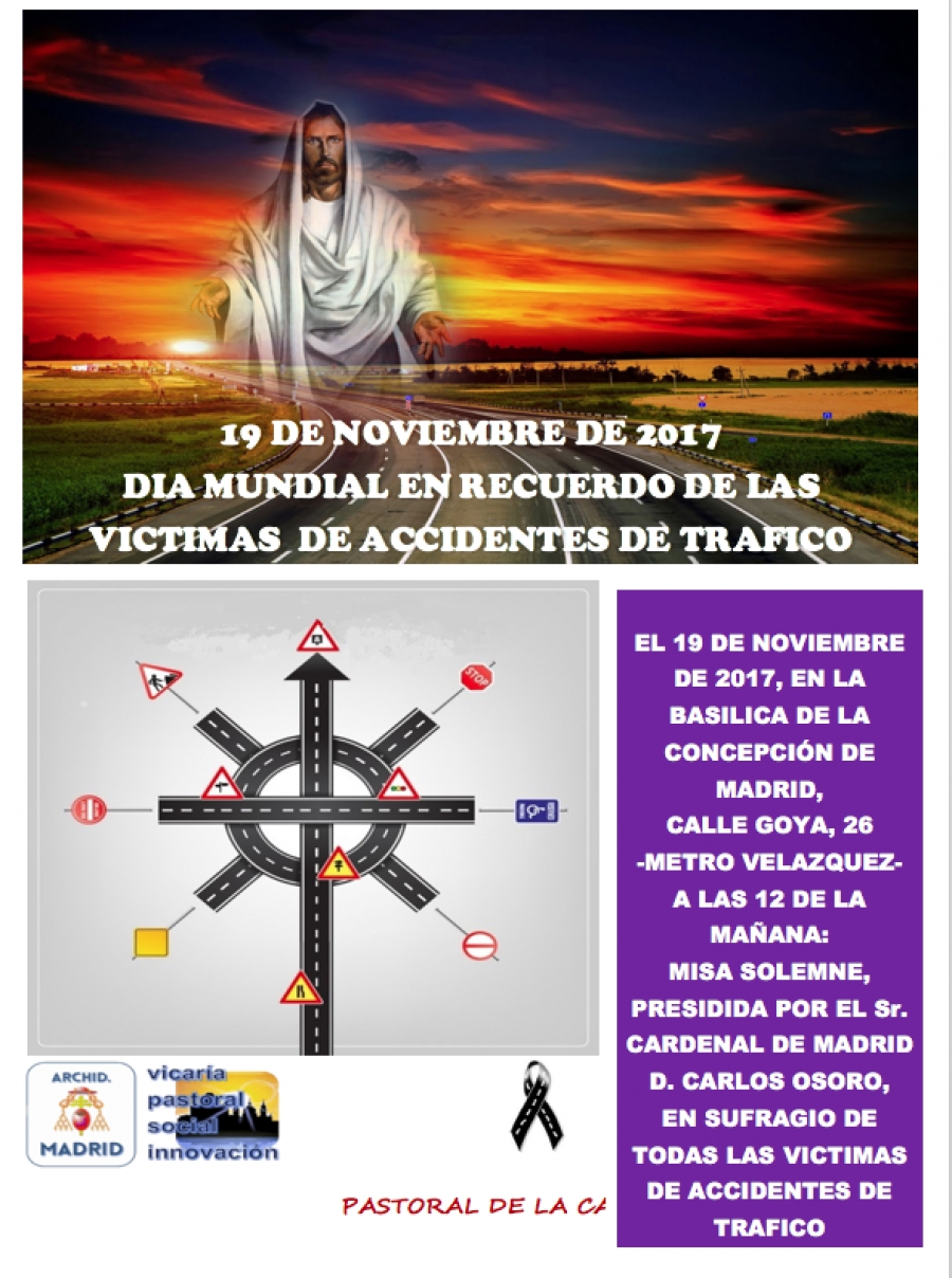 El arzobispo de Madrid preside una Eucaristía en la Concepción en recuerdo de las víctimas de accidentes de tráfico