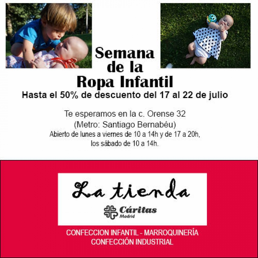 La Tienda de C&aacute;ritas inicia la Semana de la ropa infantil con descuentos de hasta el 50 %