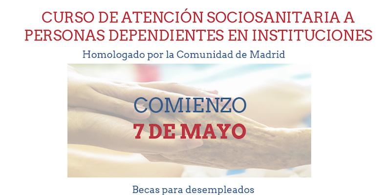 Abierto el plazo de inscripción para el curso de atención sociosanitaria a personas dependientes en instituciones
