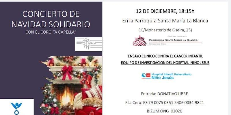 Santa María la Blanca de Montecarmelo ofrece un concierto navideño a beneficio de la investigación contra el cáncer infantil