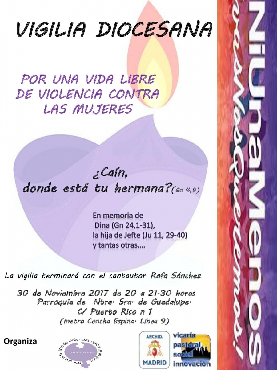 La parroquia Nuestra Se&ntilde;ora de Guadalupe acoge una vigilia por una vida libre de violencia contra las mujeres