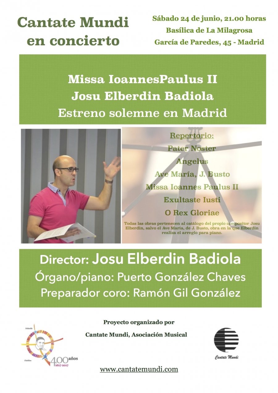 Cantate Mundi ofrece un concierto en la bas&iacute;lica de La Milagrosa