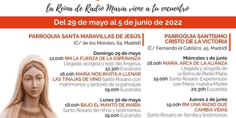 Parroquias de Madrid reciben la visita de la Virgen Peregrina de Radio María para promocionar el rezo del rosario