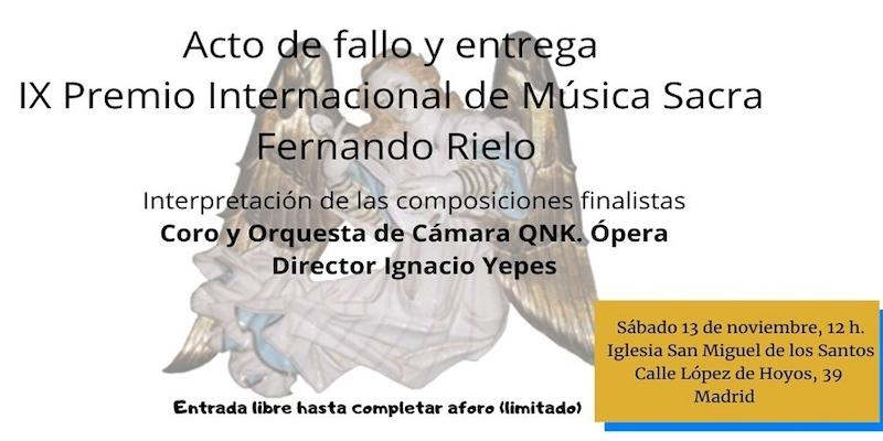 San Miguel de los Santos acoge el acto de entrega del IX Premio Internacional de Música Sacra Fernando Rielo