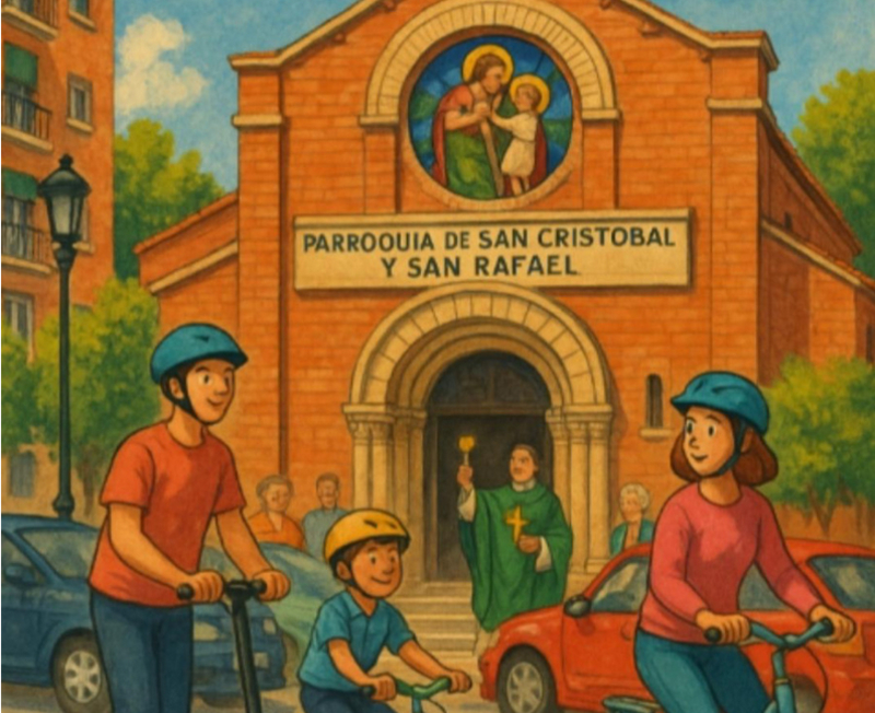 La parroquia de San Crist&oacute;bal y San Rafael celebra su fiesta patronal con misa y bendici&oacute;n de veh&iacute;culos