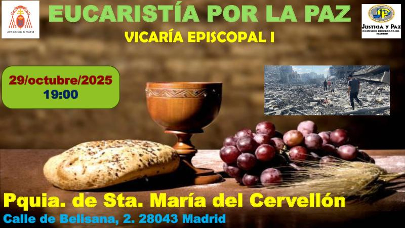 La parroquia de Santa María del Cervellón acoge la Eucaristía por la Paz del mes de octubre