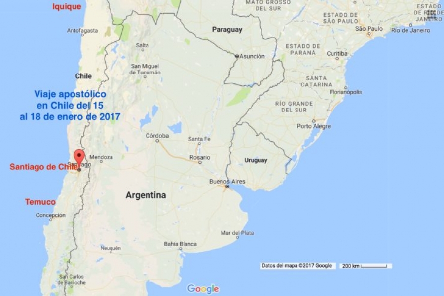 Viaje apost&oacute;lico a Chile: tres lugares en Santiago para los actos multitudinarios